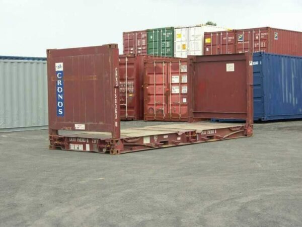 1-175.jpg 40Ft X 8Ft Used Flat Rack Shipping Container