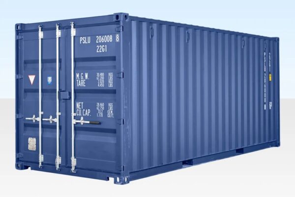 20ft Self Storage Container with Bamboo Floor – Blue (RAL 5010)
